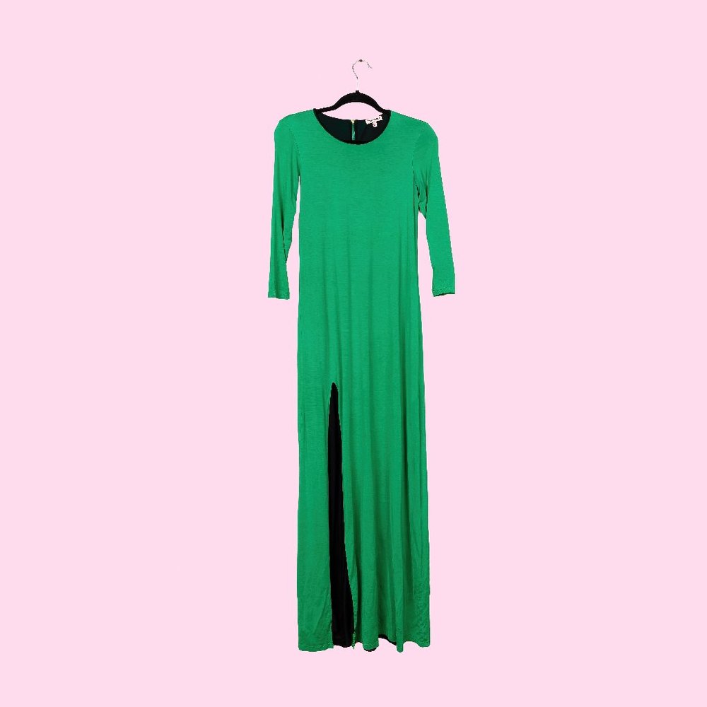 Juicy Couture Long Green Dress w/ Deep Slit, Size S